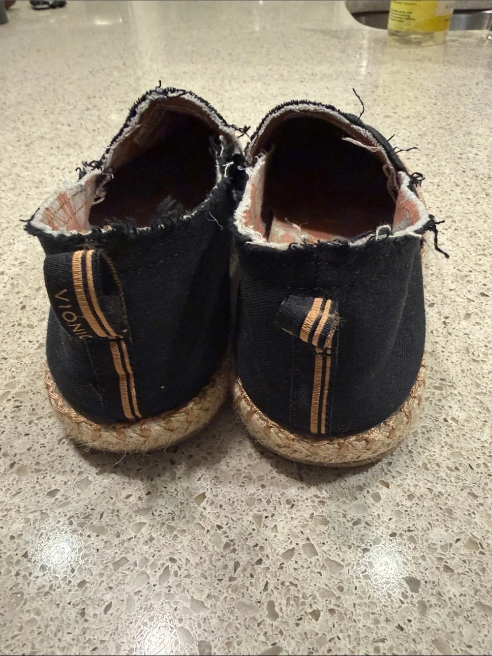 Vionic Black Canvas Espadrille Slip-Ons